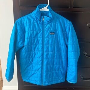 Patagonia kids Nano puff brick quilt jacket size Medium (10) color blue